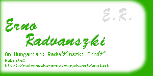 erno radvanszki business card